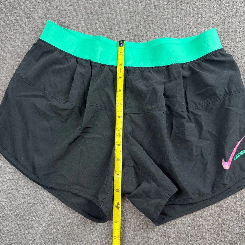 Nike Lacrosse Shorts Women's Small Black Green Dri-FIT Athletic Running Active